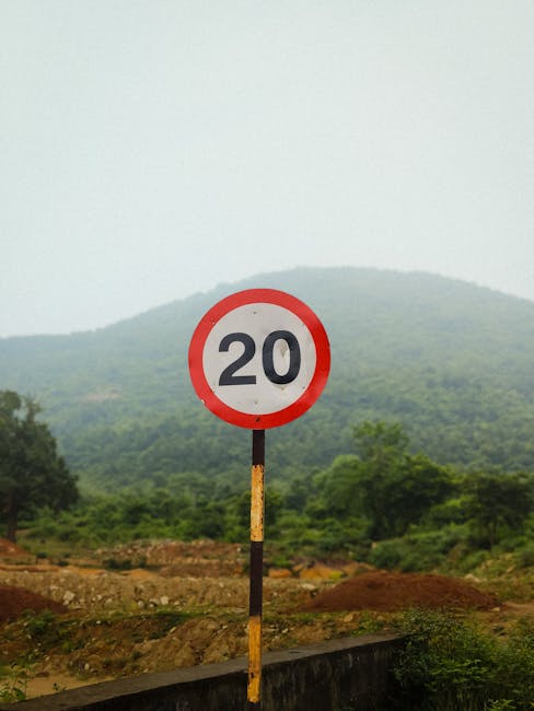 Speed sign 20 representing training milestones